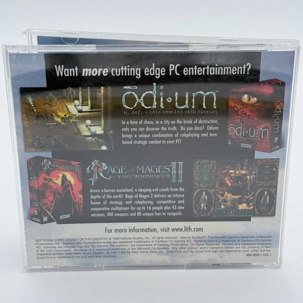 Septerra Core PC Game Disk Manual - Legacy of the Creator Prophecy Has Come